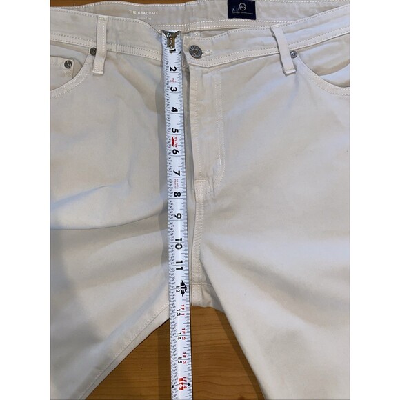 AG The Graduate Preppy Sueded Tailored Leg Men's 40x32 Natural Ivory Pants - Picture 7 of 15